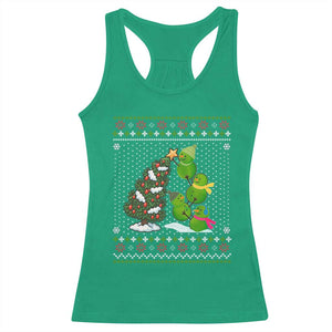 Christmas Snowman Squad Racerback Tank Top Funny Holiday Snowmen With Xmas Tree TS12 Irish Green Print Your Wear