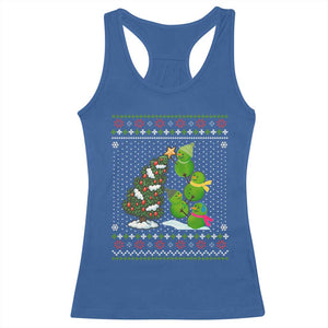 Christmas Snowman Squad Racerback Tank Top Funny Holiday Snowmen With Xmas Tree TS12 Royal Blue Print Your Wear