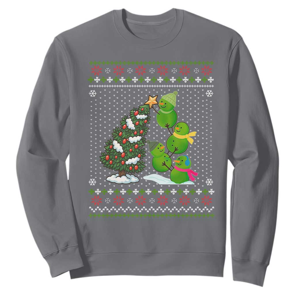 Christmas Snowman Squad Sweatshirt Funny Holiday Snowmen With Xmas Tree TS12 Charcoal Print Your Wear