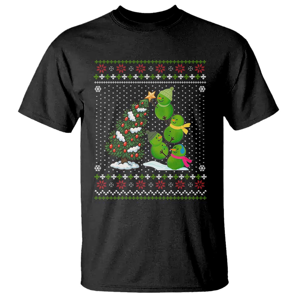 Christmas Snowman Squad T Shirt Funny Holiday Snowmen With Xmas Tree TS12 Black Print Your Wear