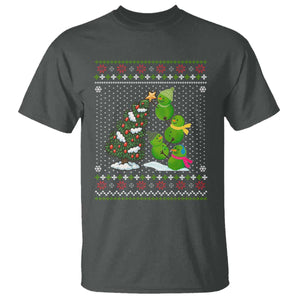 Christmas Snowman Squad T Shirt Funny Holiday Snowmen With Xmas Tree TS12 Dark Heather Print Your Wear