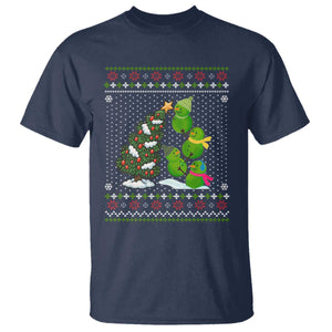 Christmas Snowman Squad T Shirt Funny Holiday Snowmen With Xmas Tree TS12 Navy Print Your Wear
