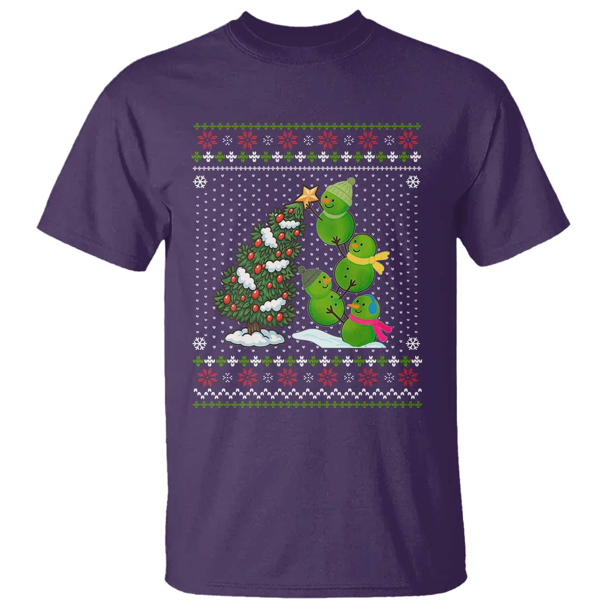 Christmas Snowman Squad T Shirt Funny Holiday Snowmen With Xmas Tree TS12 Purple Print Your Wear