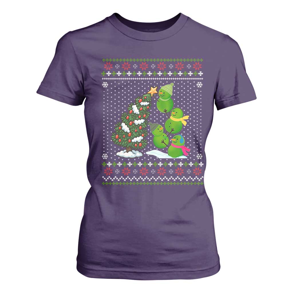 Christmas Snowman Squad T Shirt For Women Funny Holiday Snowmen With Xmas Tree TS12 Purple Print Your Wear