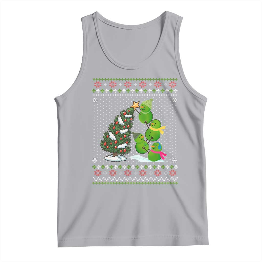 Christmas Snowman Squad Tank Top Funny Holiday Snowmen With Xmas Tree TS12 Athletic Heather Print Your Wear