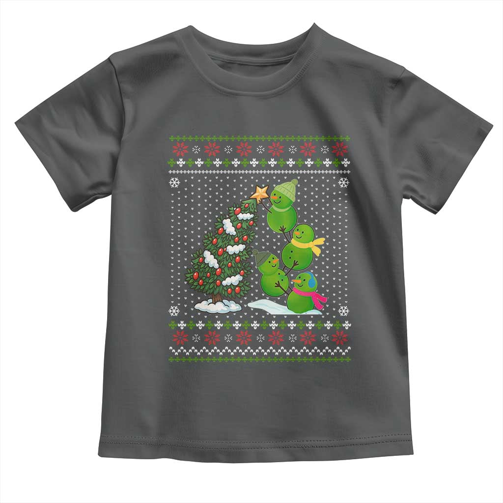 Christmas Snowman Squad Toddler T Shirt Funny Holiday Snowmen With Xmas Tree TS12 Dark Heather Print Your Wear
