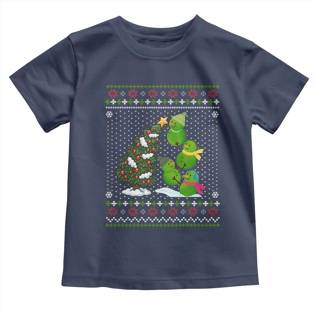 Christmas Snowman Squad Toddler T Shirt Funny Holiday Snowmen With Xmas Tree TS12 Navy Print Your Wear