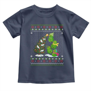 Christmas Snowman Squad Toddler T Shirt Funny Holiday Snowmen With Xmas Tree TS12 Navy Print Your Wear