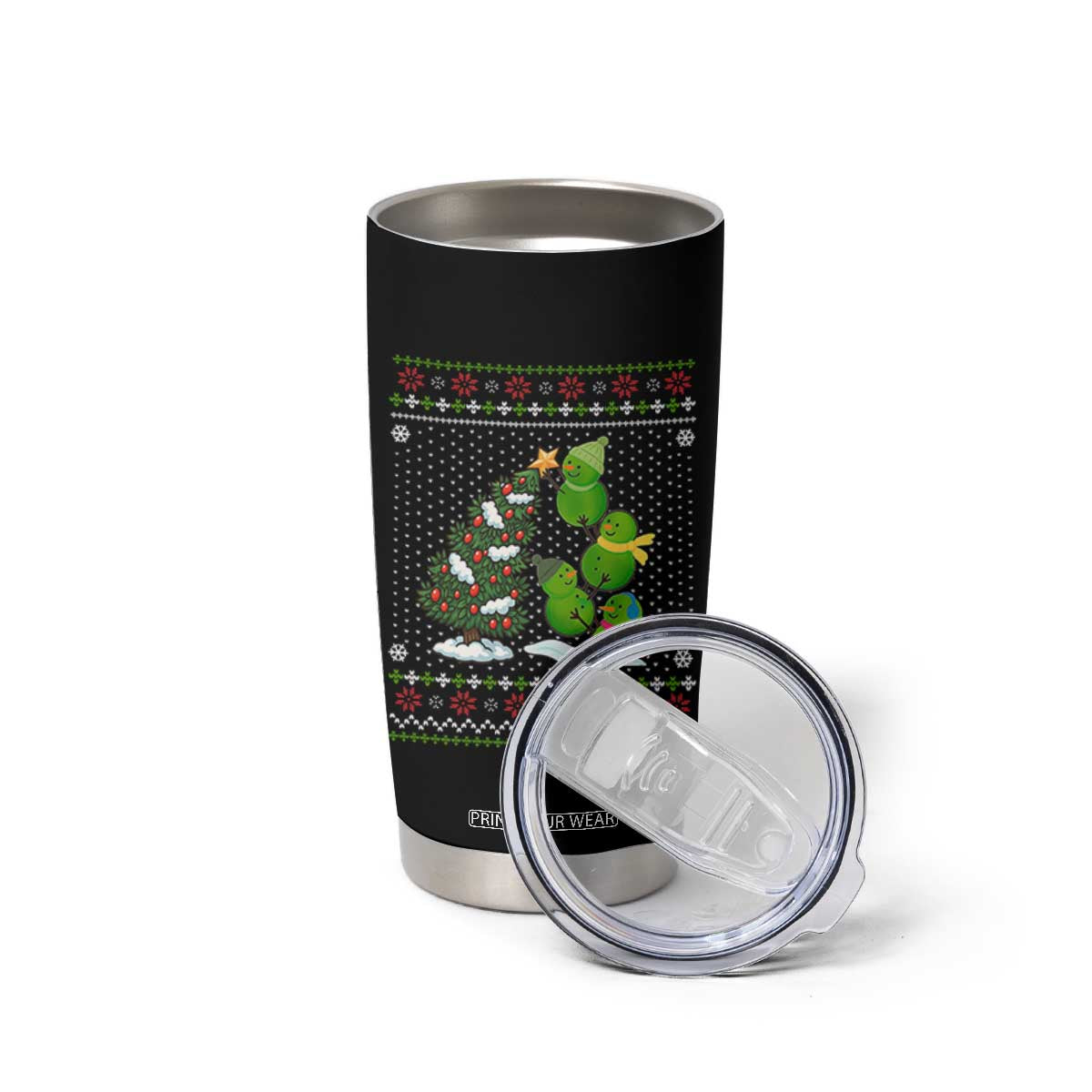 Christmas Snowman Squad Tumbler Cup Funny Holiday Snowmen With Xmas Tree TS12 Print Your Wear