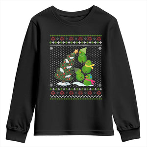 Christmas Snowman Squad Youth Sweatshirt Funny Holiday Snowmen With Xmas Tree TS12 Black Print Your Wear