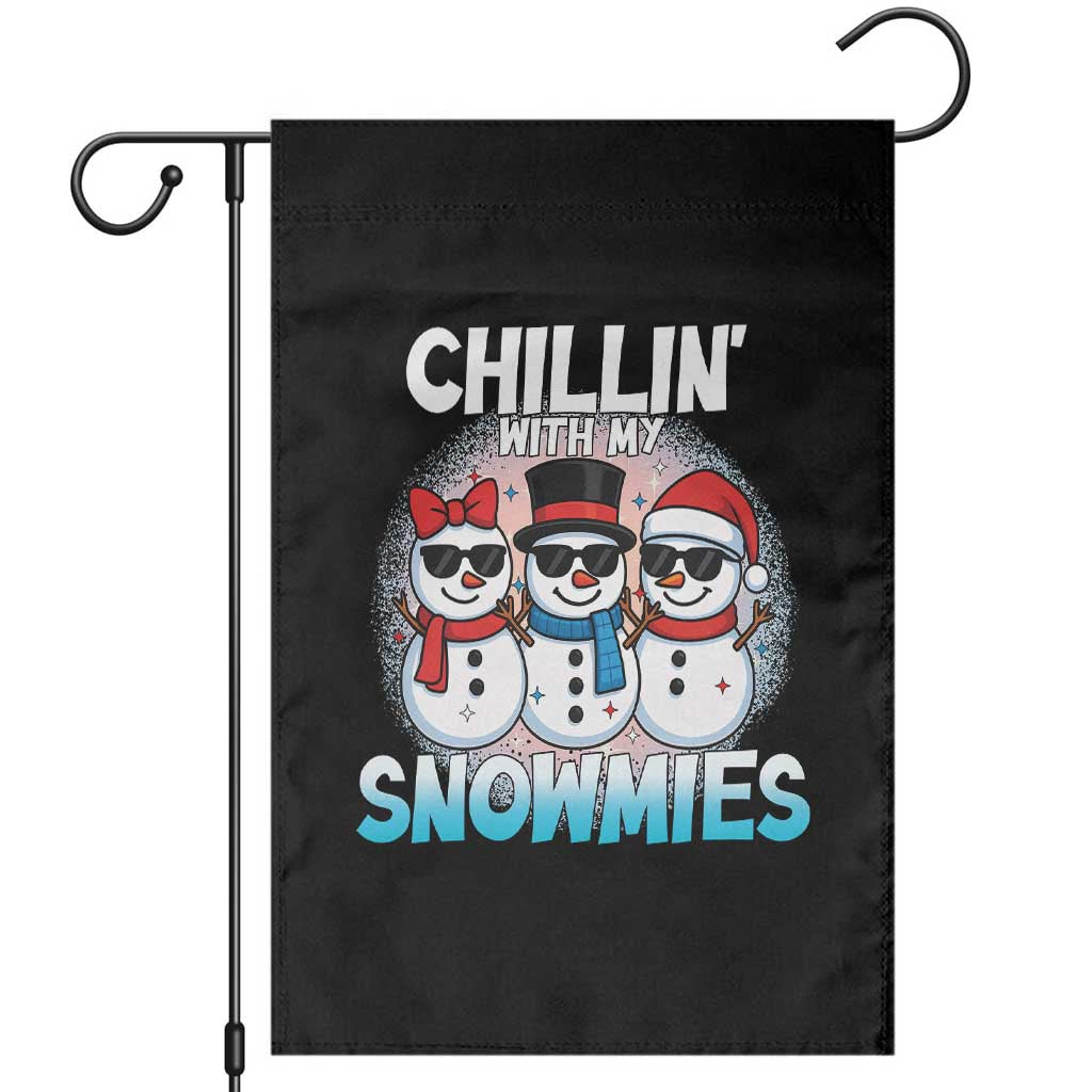 Christmas Snowman Garden Flag Chillin With My Snowmies Christmas Snowman TS12 Black Print Your Wear