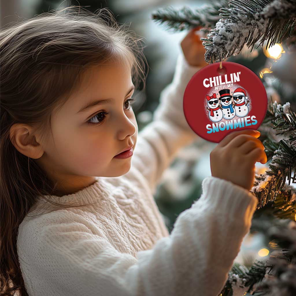 Xmas Snowman Christmas Ornament Chillin With My Snowmies Christmas Snowman TS12 Print Your Wear