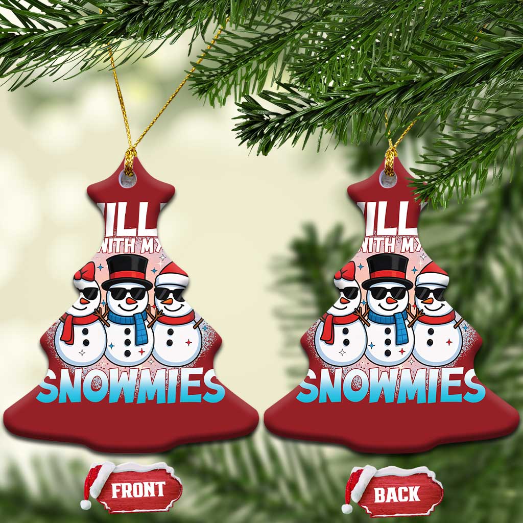 Xmas Snowman Christmas Ornament Chillin With My Snowmies Christmas Snowman TS12 Christmas Tree Red Print Your Wear