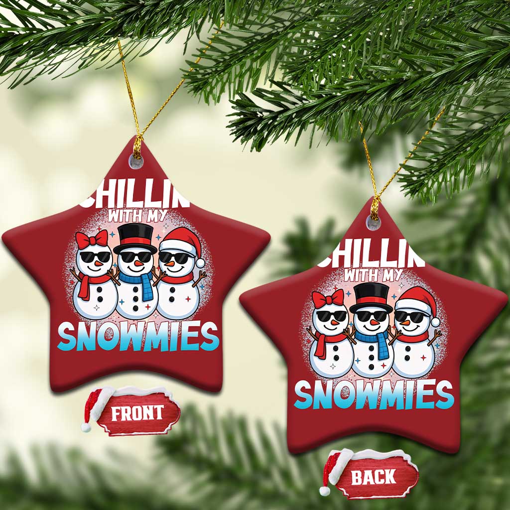 Xmas Snowman Christmas Ornament Chillin With My Snowmies Christmas Snowman TS12 Star Red Print Your Wear