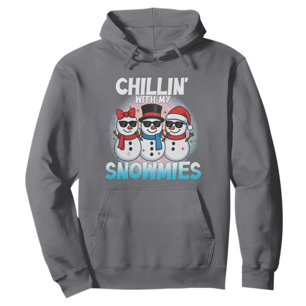 Christmas Snowman Hoodie Chillin With My Snowmies Christmas Snowman TS12 Charcoal Print Your Wear