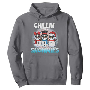 Christmas Snowman Hoodie Chillin With My Snowmies Christmas Snowman TS12 Charcoal Print Your Wear