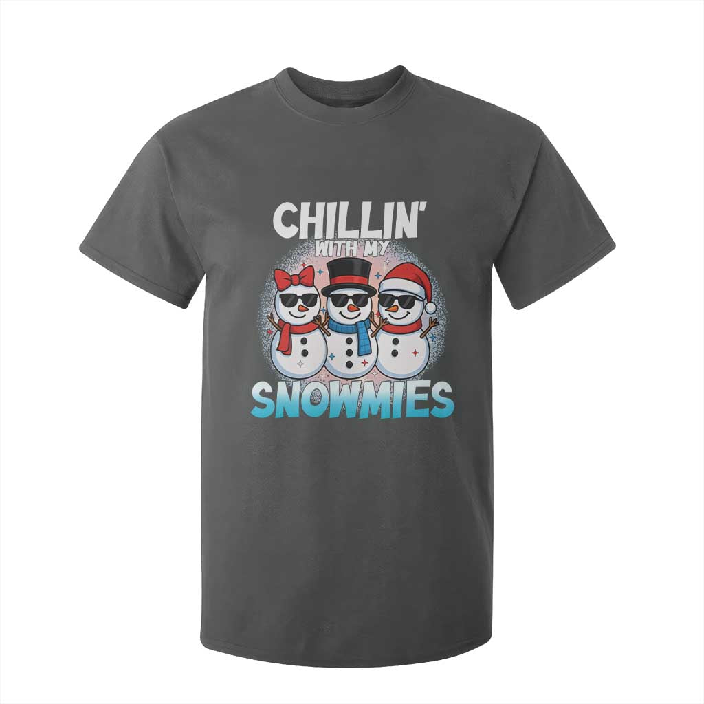 Christmas Snowman T Shirt For Kid Chillin With My Snowmies Christmas Snowman TS12 Dark Heather Print Your Wear