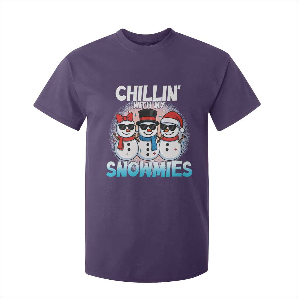 Christmas Snowman T Shirt For Kid Chillin With My Snowmies Christmas Snowman TS12 Purple Print Your Wear