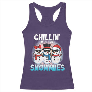 Christmas Snowman Racerback Tank Top Chillin With My Snowmies Christmas Snowman TS12 Purple Print Your Wear