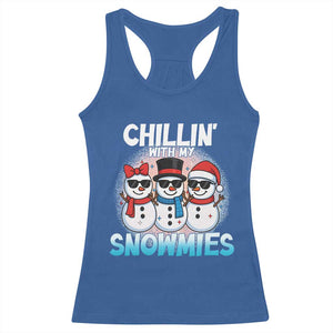 Christmas Snowman Racerback Tank Top Chillin With My Snowmies Christmas Snowman TS12 Royal Blue Print Your Wear