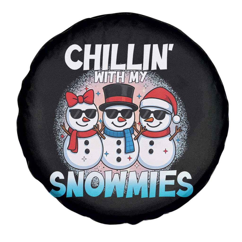 Christmas Snowman Spare Tire Cover Chillin With My Snowmies Christmas Snowman TS12 Print Your Wear