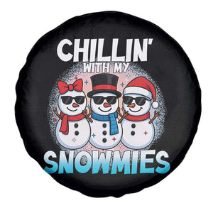 Christmas Snowman Spare Tire Cover Chillin With My Snowmies Christmas Snowman TS12 Print Your Wear