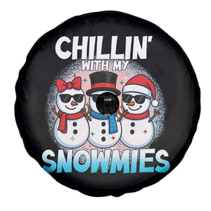 Christmas Snowman Spare Tire Cover Chillin With My Snowmies Christmas Snowman TS12 Print Your Wear