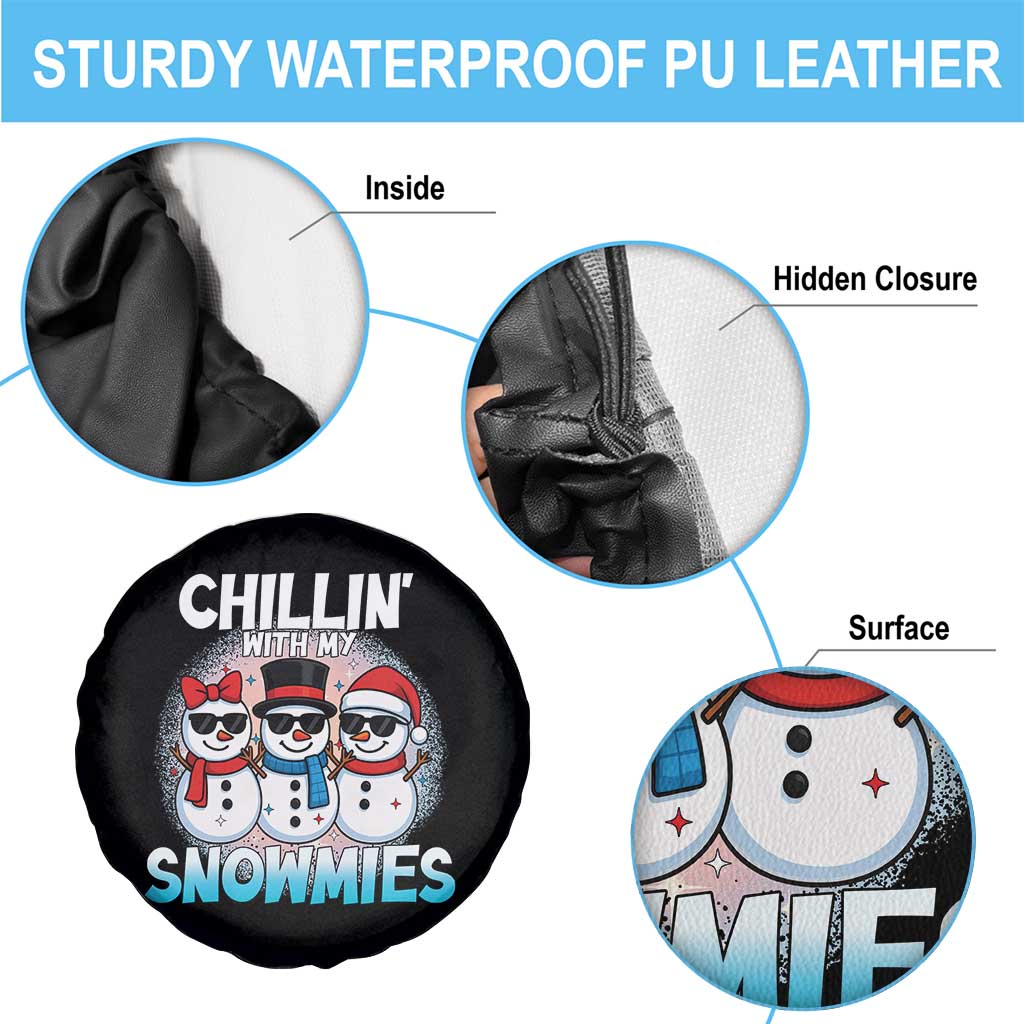 Christmas Snowman Spare Tire Cover Chillin With My Snowmies Christmas Snowman TS12 Print Your Wear