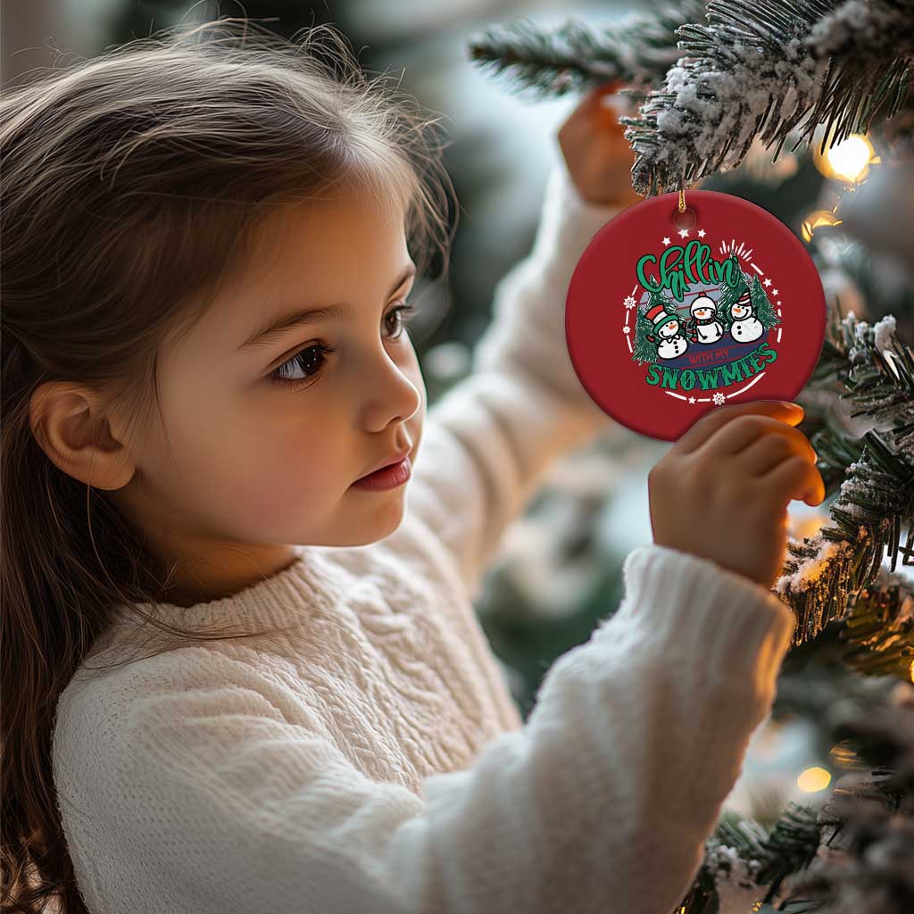 Xmas Snowman Christmas Ornament Chillin With My Snowmies Cute Winter TS12 Print Your Wear