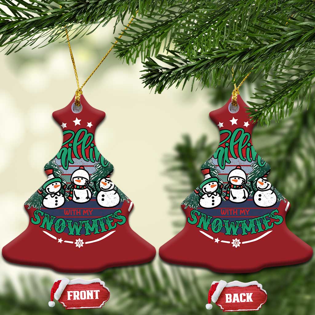Xmas Snowman Christmas Ornament Chillin With My Snowmies Cute Winter TS12 Christmas Tree Red Print Your Wear