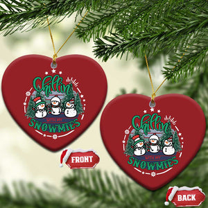 Xmas Snowman Christmas Ornament Chillin With My Snowmies Cute Winter TS12 Heart Red Print Your Wear