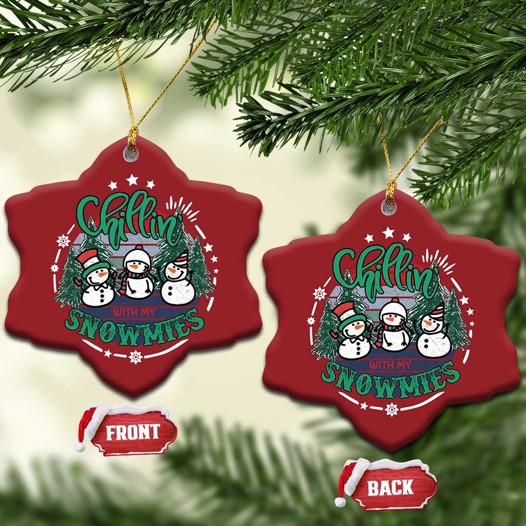 Xmas Snowman Christmas Ornament Chillin With My Snowmies Cute Winter TS12 Snow Flake Red Print Your Wear