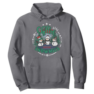 Christmas Snowman Hoodie Chillin With My Snowmies Cute Winter TS12 Charcoal Print Your Wear