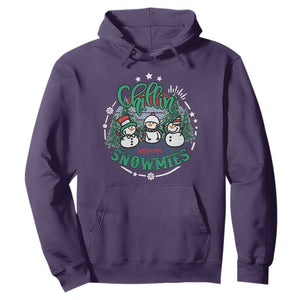 Christmas Snowman Hoodie Chillin With My Snowmies Cute Winter TS12 Purple Print Your Wear