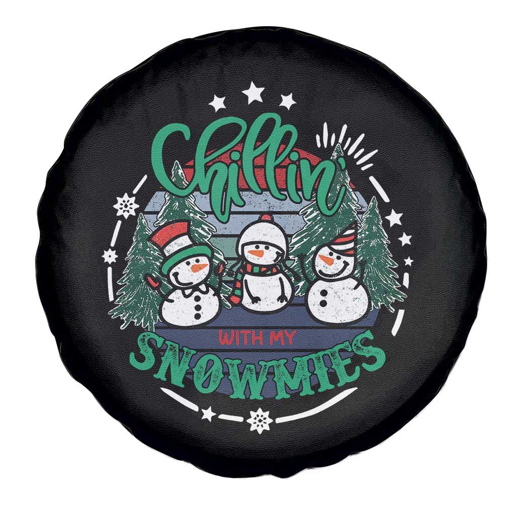 Christmas Snowman Spare Tire Cover Chillin With My Snowmies Cute Winter TS12 Print Your Wear