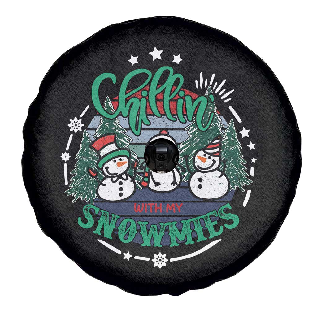Christmas Snowman Spare Tire Cover Chillin With My Snowmies Cute Winter TS12 Print Your Wear