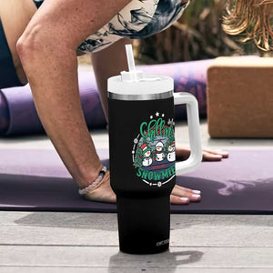 Christmas Snowman Tumbler With Handle Chillin With My Snowmies Cute Winter TS12 Print Your Wear
