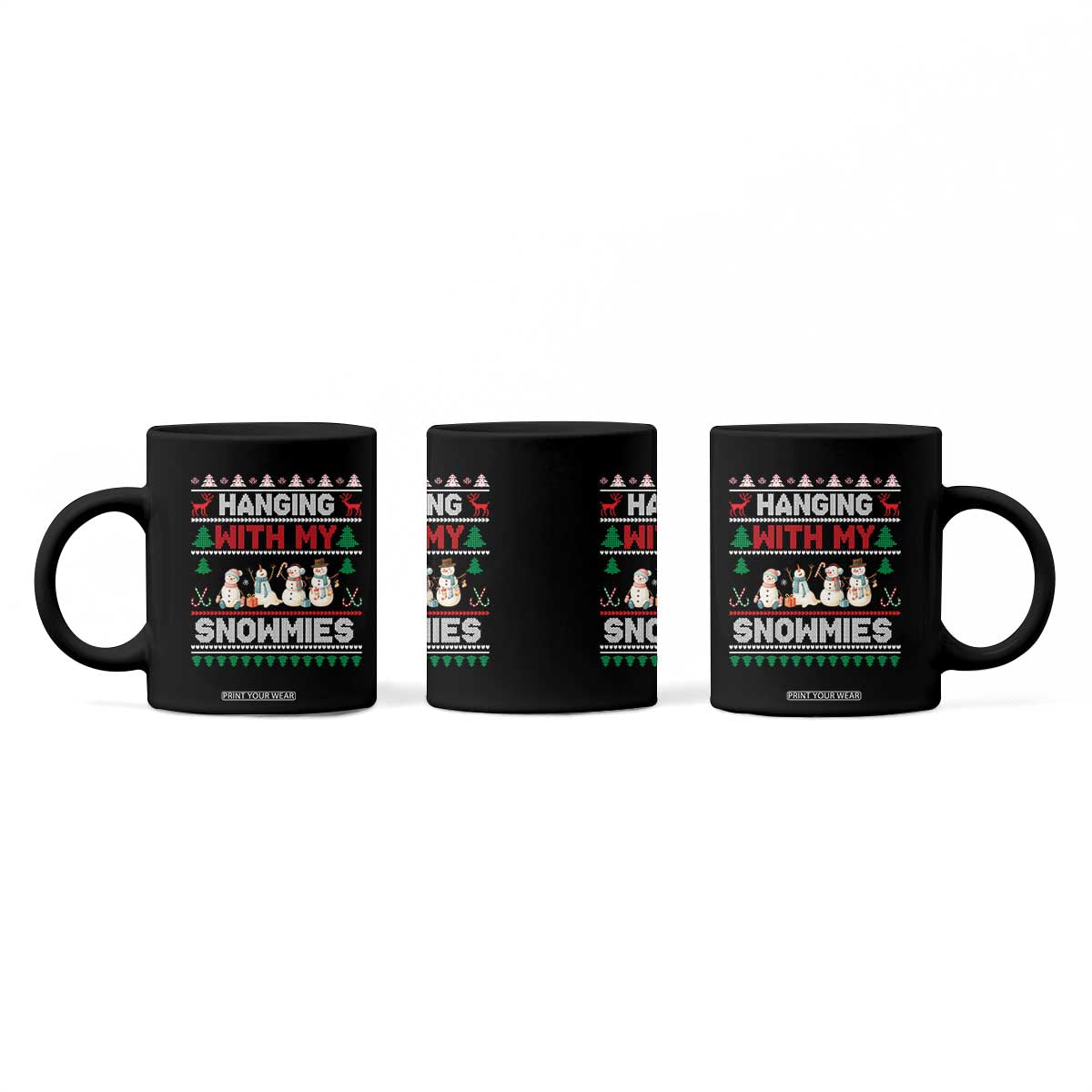 Christmas Snowman Coffee Mug Hanging With My Snowmies Merry Xmas TS12 Print Your Wear