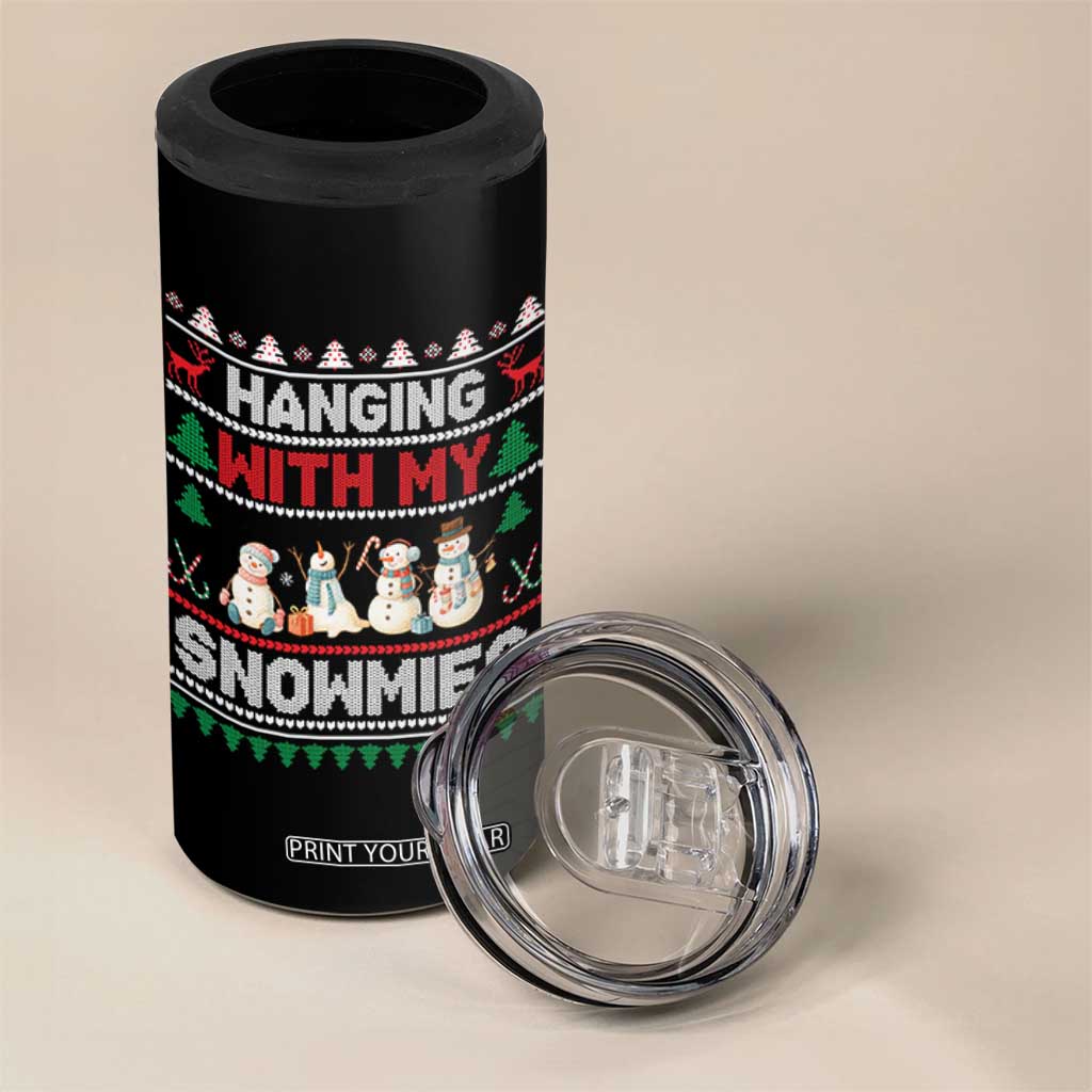 Christmas Snowman 4 in 1 Can Cooler Tumbler Hanging With My Snowmies Merry Xmas TS12 Print Your Wear