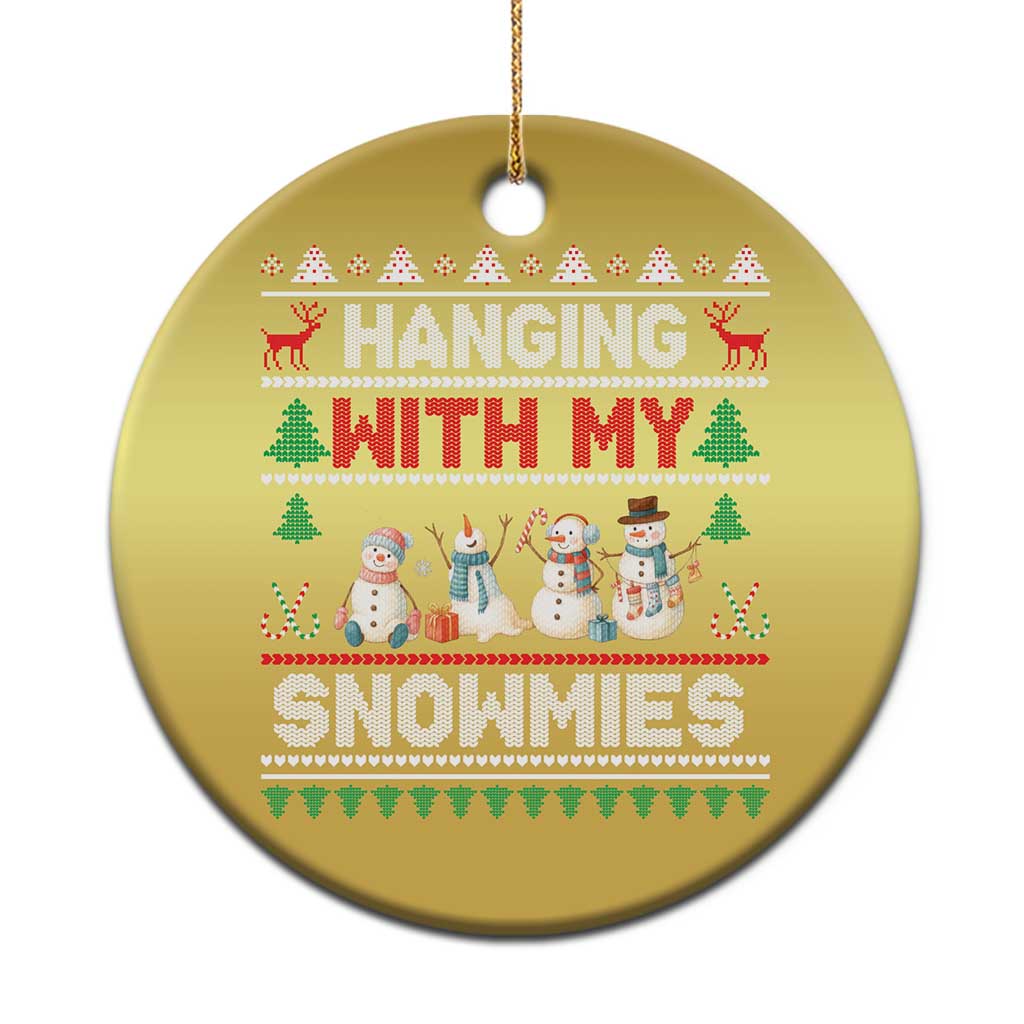 Xmas Snowman Christmas Ornament Hanging With My Snowmies Merry Xmas TS12 Print Your Wear