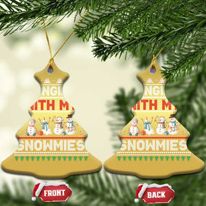 Xmas Snowman Christmas Ornament Hanging With My Snowmies Merry Xmas TS12 Christmas Tree Gold Print Your Wear
