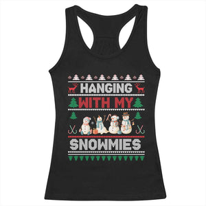 Christmas Snowman Racerback Tank Top Hanging With My Snowmies Merry Xmas TS12 Black Print Your Wear