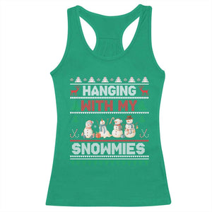 Christmas Snowman Racerback Tank Top Hanging With My Snowmies Merry Xmas TS12 Irish Green Print Your Wear
