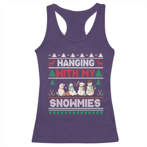 Christmas Snowman Racerback Tank Top Hanging With My Snowmies Merry Xmas TS12 Purple Print Your Wear