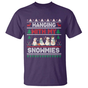 Christmas Snowman T Shirt Hanging With My Snowmies Merry Xmas TS12 Purple Print Your Wear