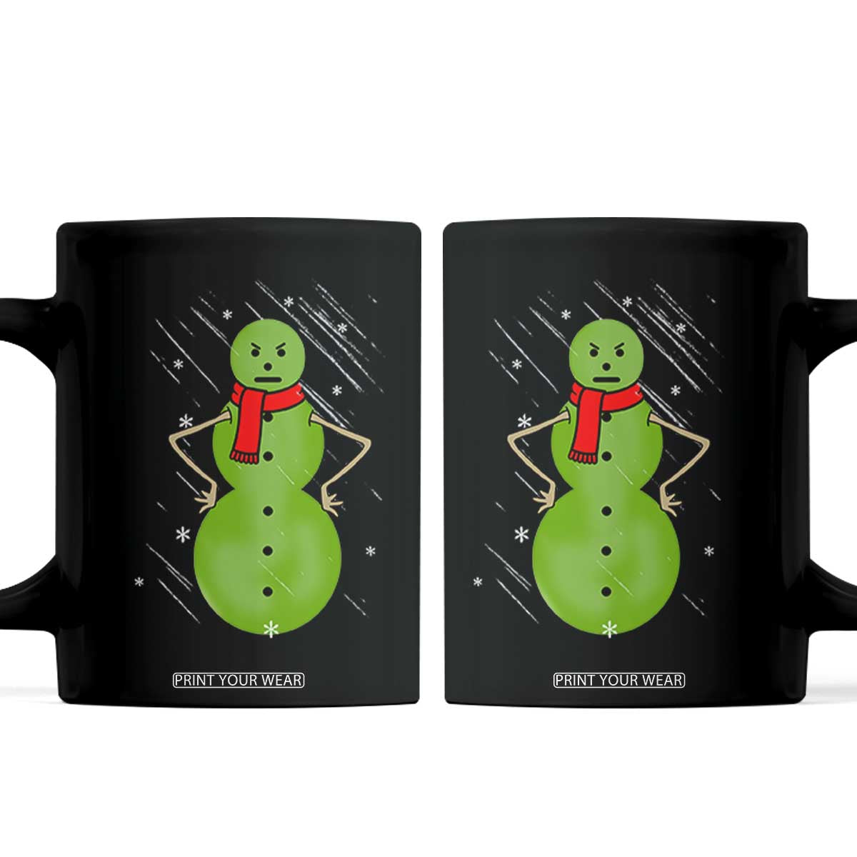 Christmas Snowman Coffee Mug Funny Angry Snowmen TS12 Black Print Your Wear
