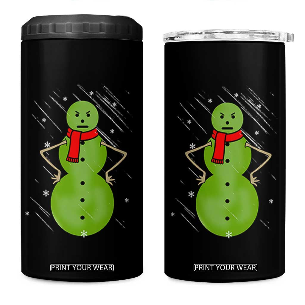 Christmas Snowman 4 in 1 Can Cooler Tumbler Funny Angry Snowmen TS12 One Size: 16 oz Black Print Your Wear