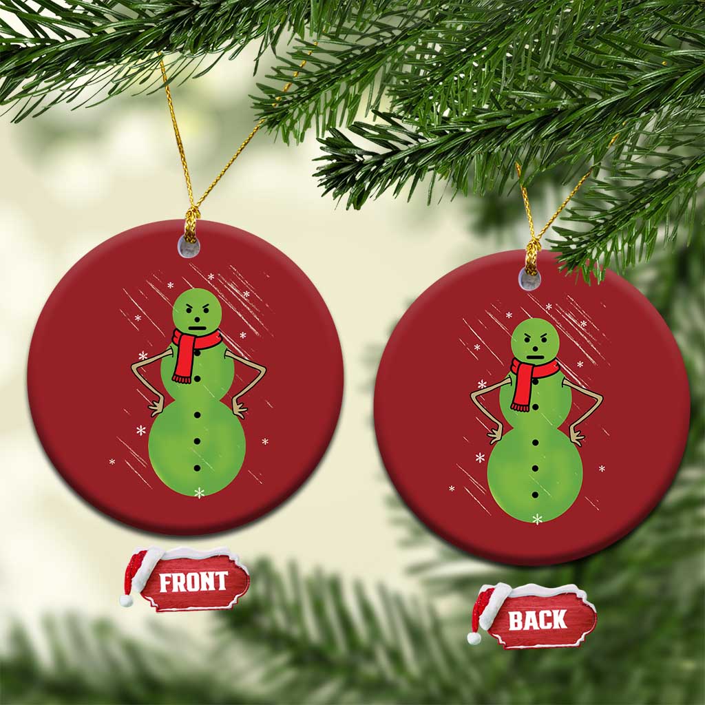 Xmas Snowman Christmas Ornament Funny Angry Snowmen TS12 Circle Red Print Your Wear