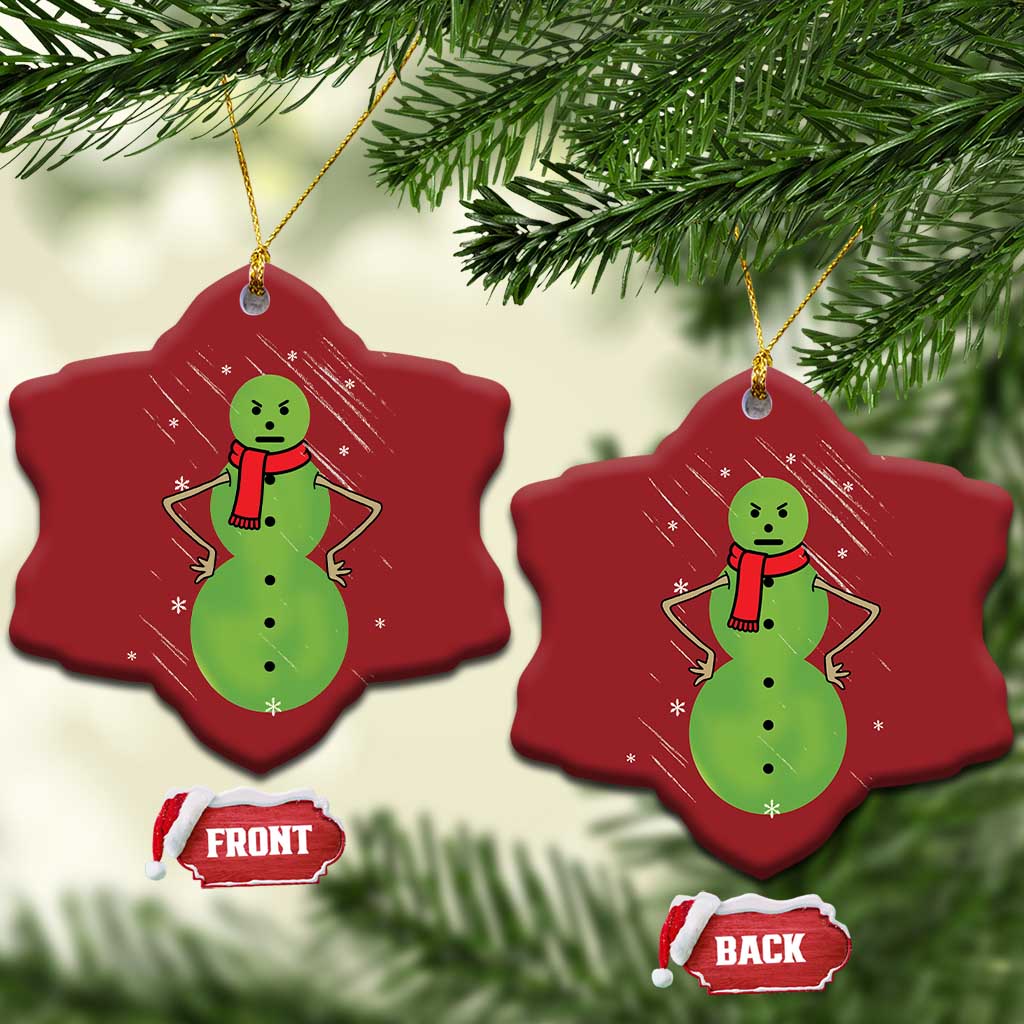 Xmas Snowman Christmas Ornament Funny Angry Snowmen TS12 Snow Flake Red Print Your Wear