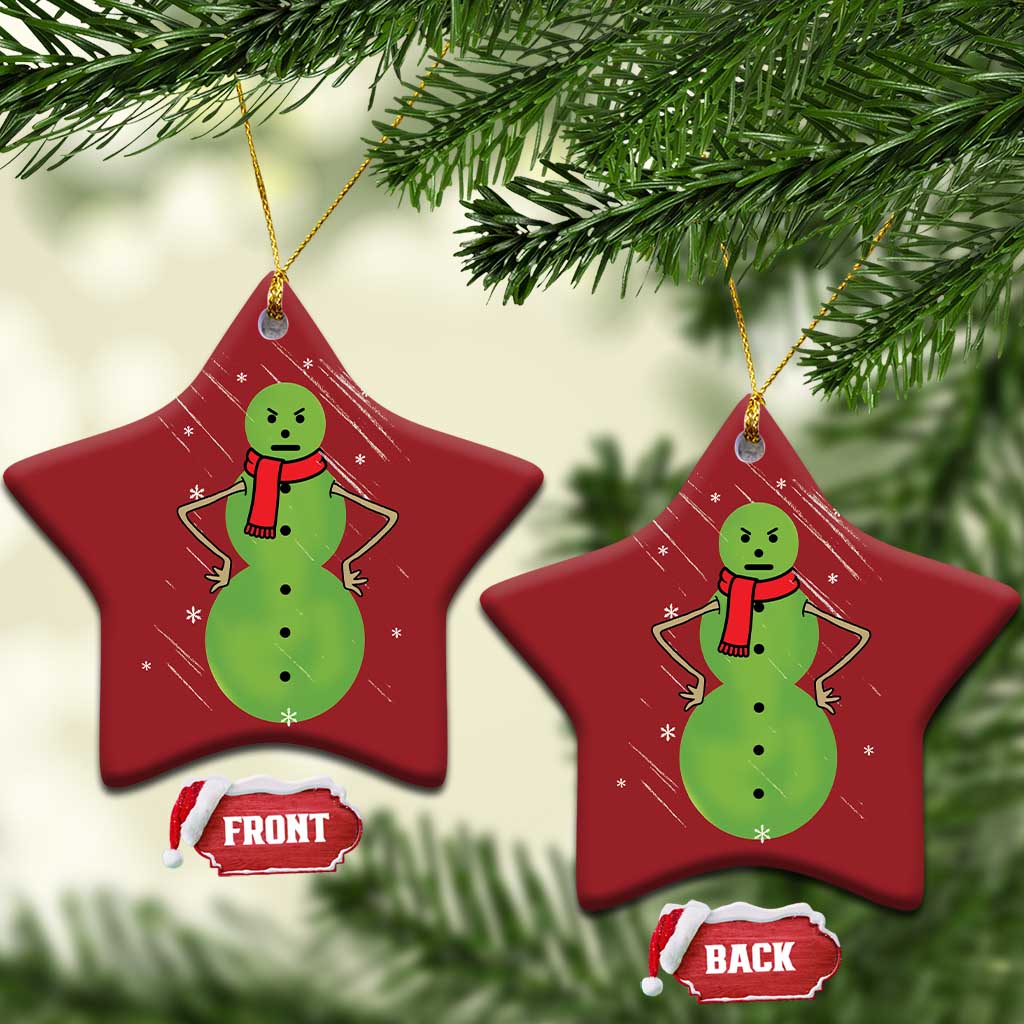 Xmas Snowman Christmas Ornament Funny Angry Snowmen TS12 Star Red Print Your Wear